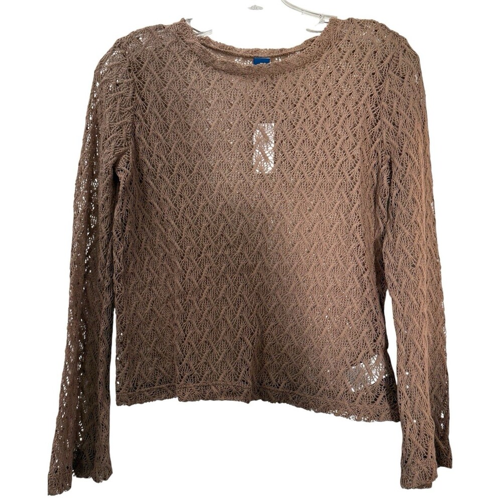 Old Navy Lace Crew Neck Sheer Lace Top Size XL Driftwood Boho Streetwear NWT